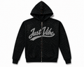 Just Vibe Rhinestone Zip Jacket (Pre-Order)